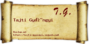 Tajti Gyöngyi névjegykártya
