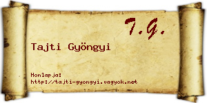 Tajti Gyöngyi névjegykártya
